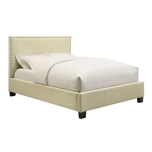 Modus Tavel Nailhead Upholstered Platform Bed in Tumbleweed