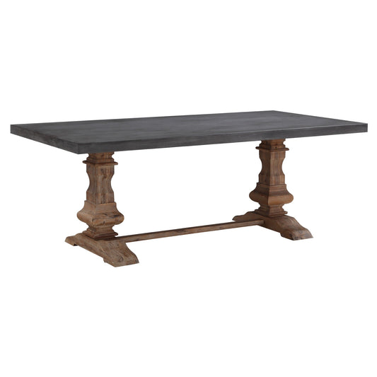 Modus Thurston Concrete and Solid Wood Rectangular Dining Table