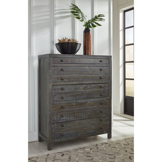 Modus Modus Modus Townsend Solid Wood Five Drawer Chest in Gunmetal
