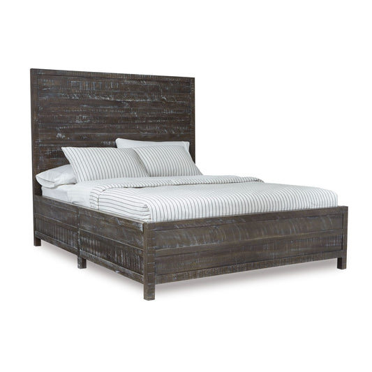 Modus Townsend Solid Wood Low-Profile Bed in Gunmetal