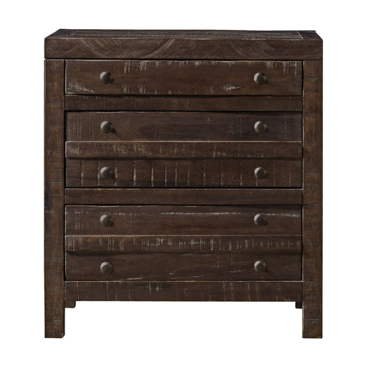 Modus Townsend Three Drawer Solid Wood Nightstand in Java