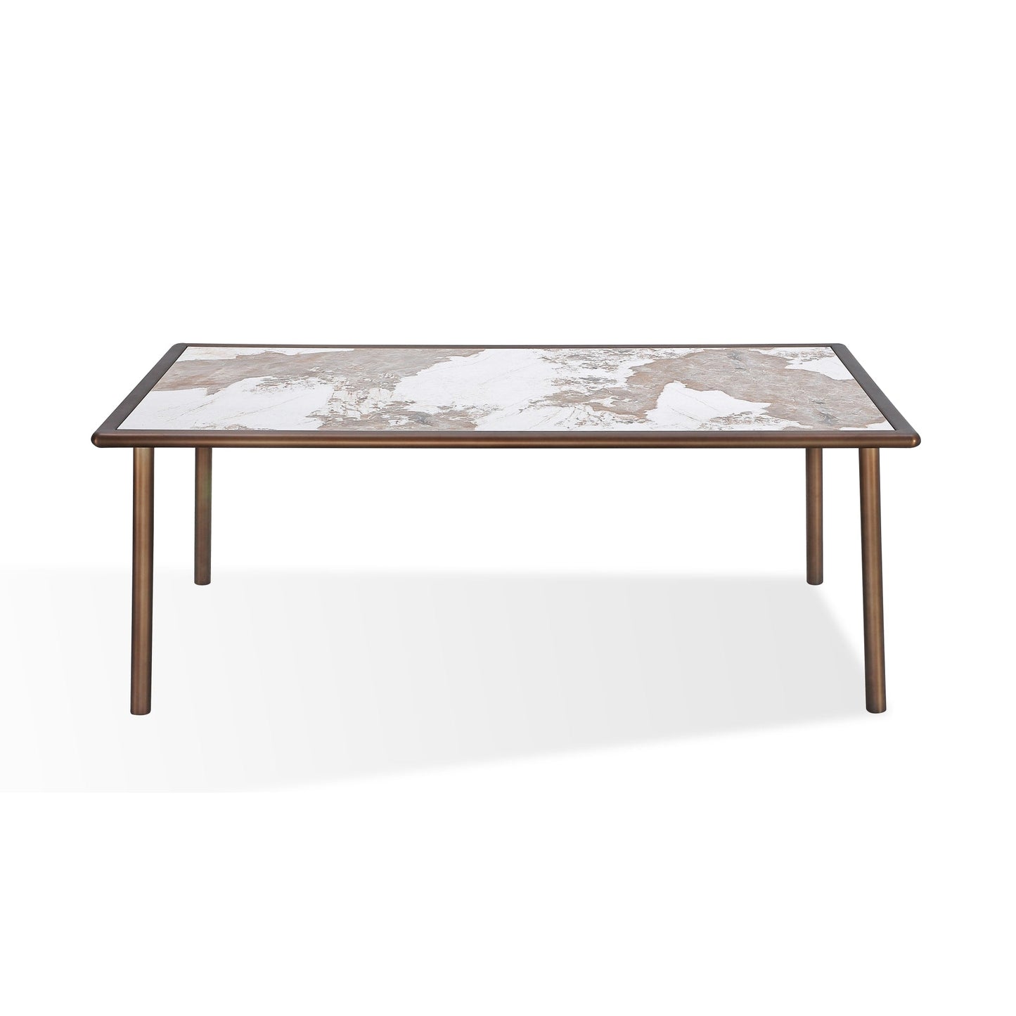 Modus Tulum Stone Top Dining Table with Bronze Metal Base