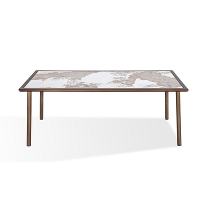 Modus Tulum Stone Top Dining Table with Bronze Metal Base