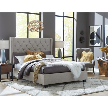 Modus Verona Upholstered Platform Bed in Speckled Grey