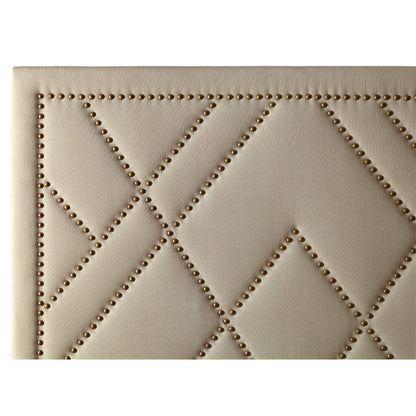 Modus Vienne Nailhead Upholstered Platform Bed in Powder