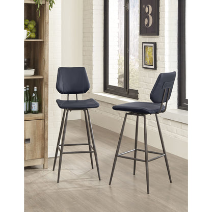 Modus Vinson Modern Swivel Bar Stool in Cobalt