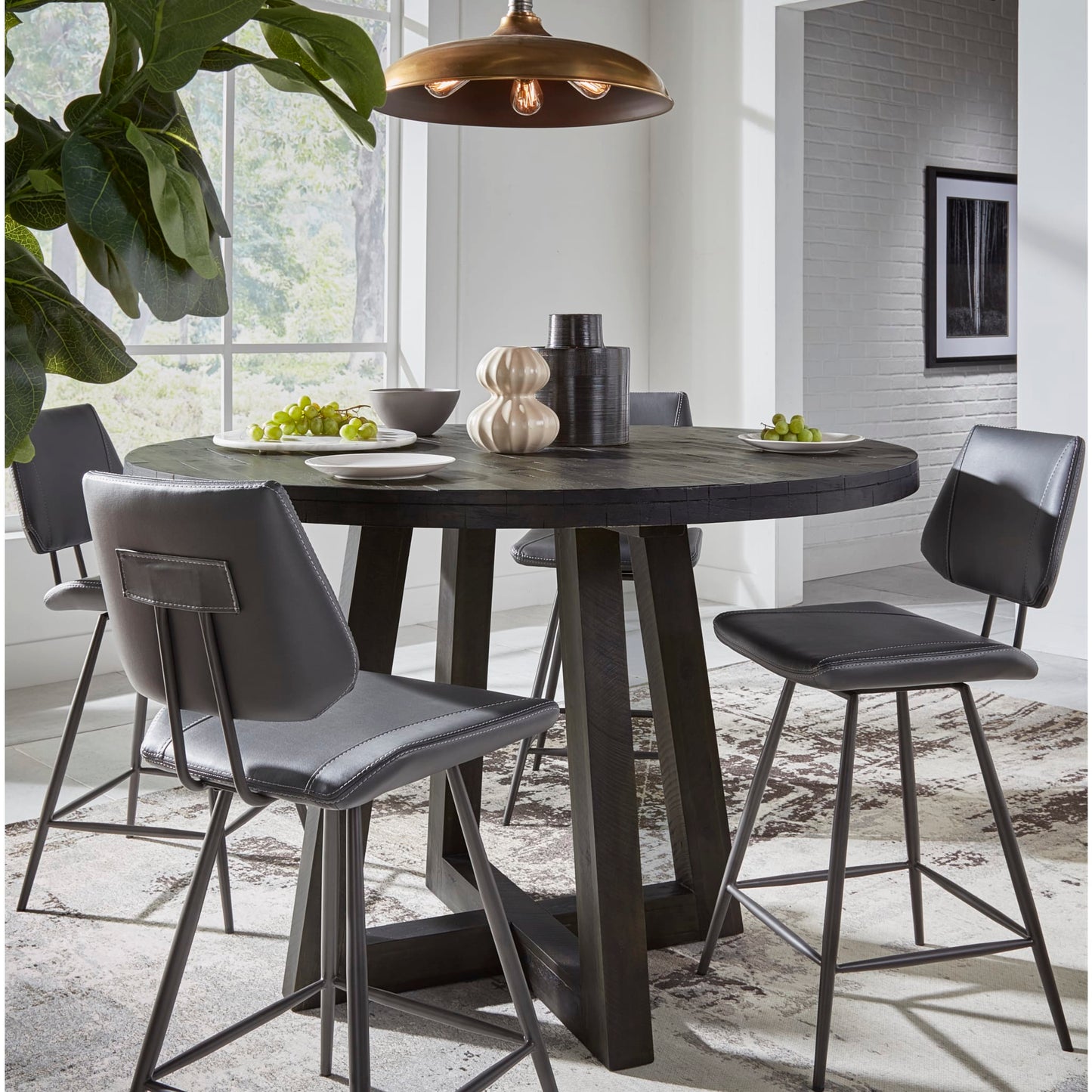 Modus Vinson Modern Swivel Counter Stool in Cobalt