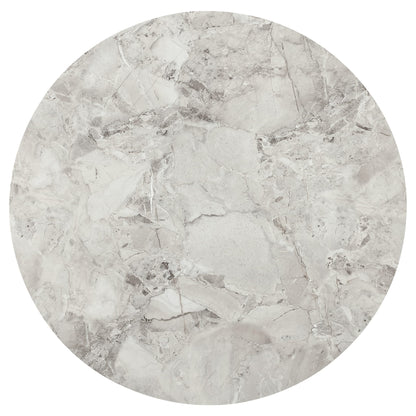 Modus Winston Stone Top Metal Base Round Dining Table in Grigio