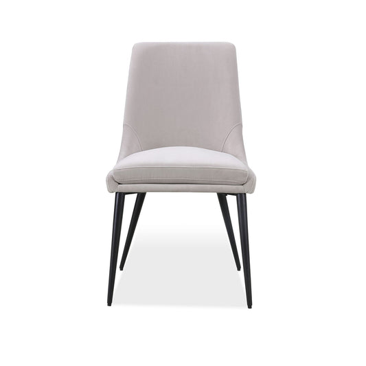 Modus Winston Upholstered Metal Leg Dining Chair in Ash Grey and Black
