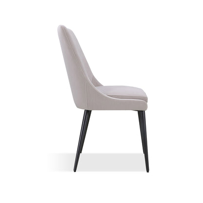Modus Winston Upholstered Metal Leg Dining Chair in Ash Grey and Black