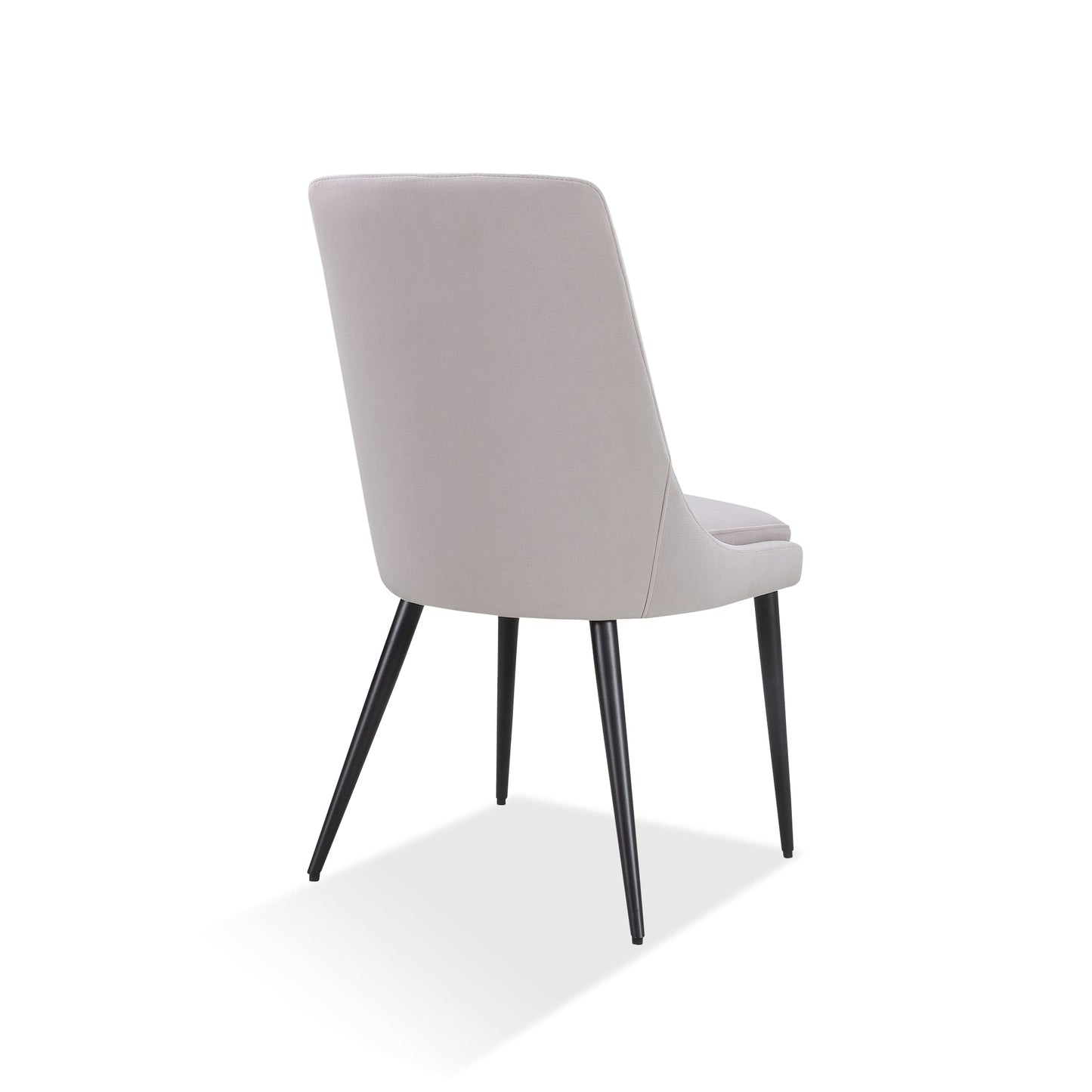 Modus Winston Upholstered Metal Leg Dining Chair in Ash Grey and Black