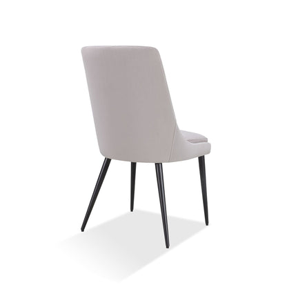 Modus Winston Upholstered Metal Leg Dining Chair in Ash Grey and Black