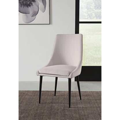 Modus Winston Upholstered Metal Leg Dining Chair in Ash Grey and Black