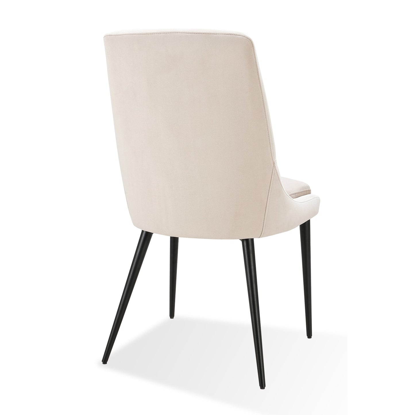 Modus Winston Upholstered Metal Leg Dining Chair in Cream and Black