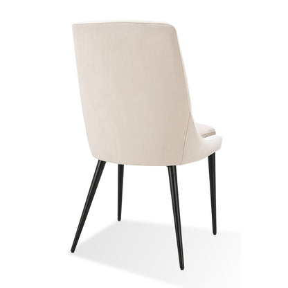 Modus Winston Upholstered Metal Leg Dining Chair in Cream and Black