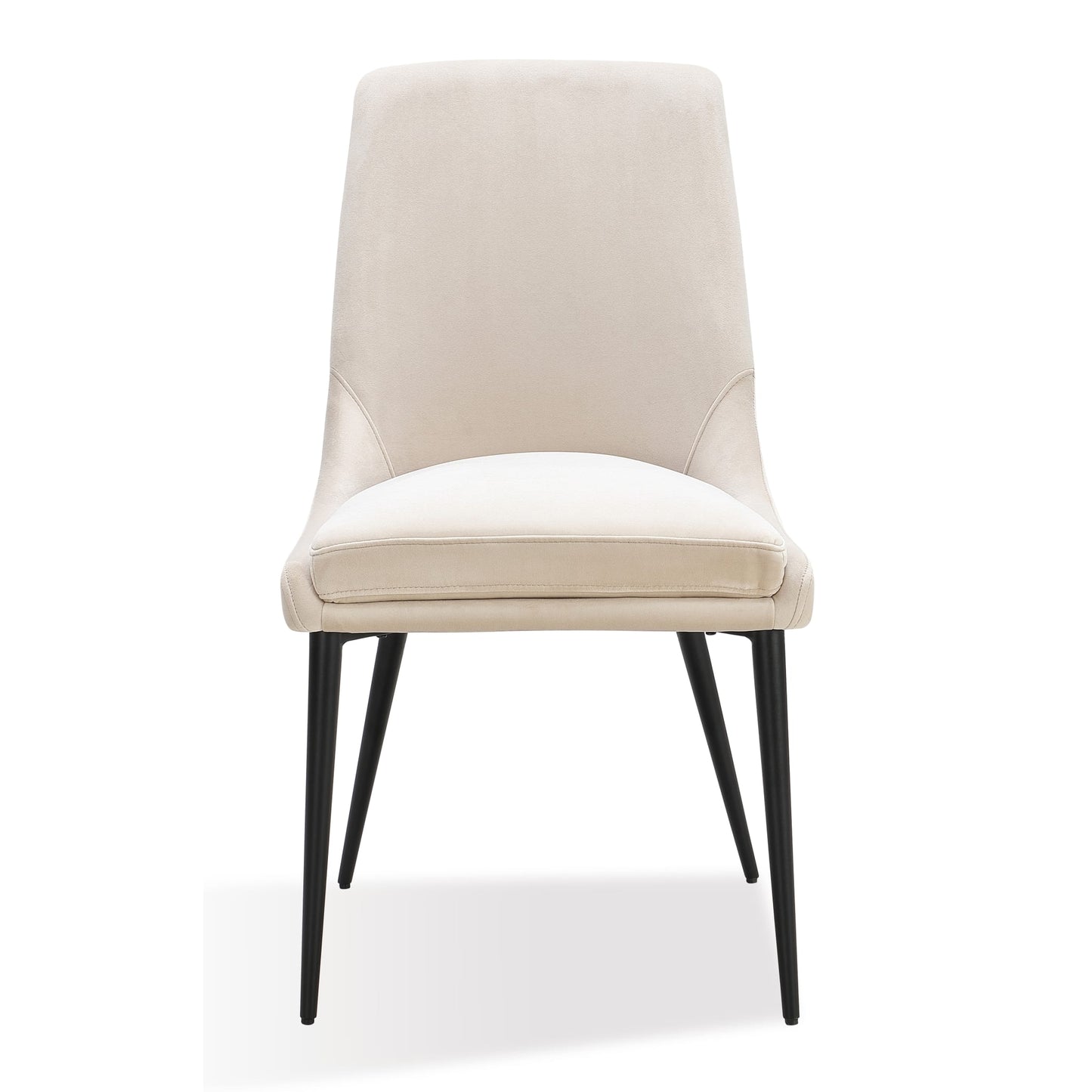 Modus Winston Upholstered Metal Leg Dining Chair in Cream and Black