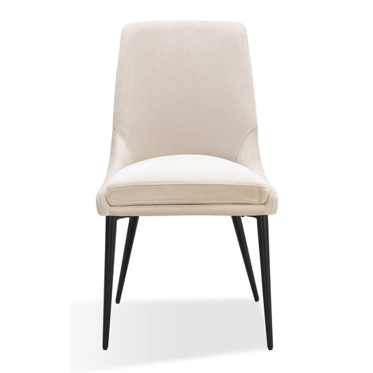 Modus Winston Upholstered Metal Leg Dining Chair in Cream and Black