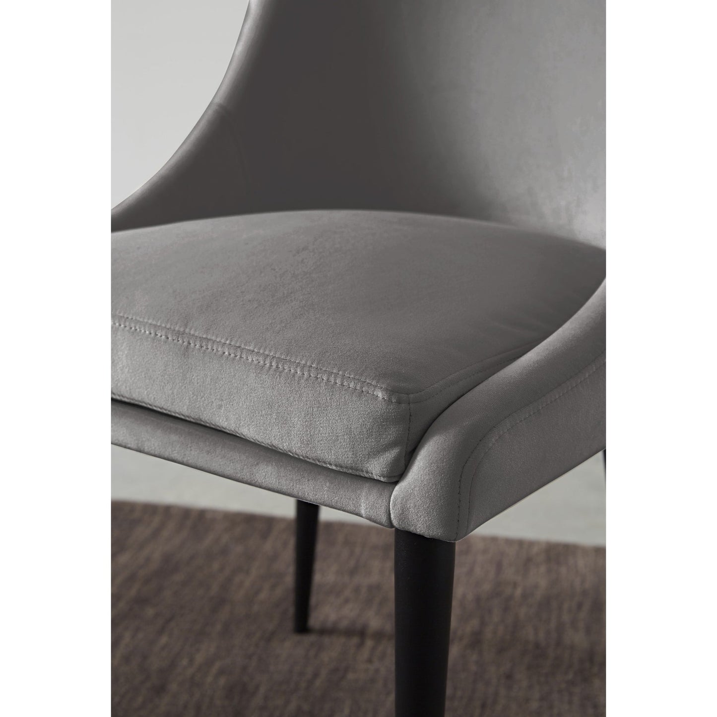 Modus Winston Upholstered Metal Leg Dining Chair in Goose and Black