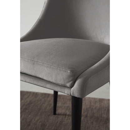 Modus Winston Upholstered Metal Leg Dining Chair in Goose and Black
