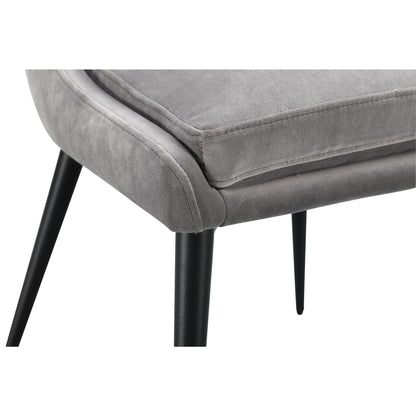 Modus Winston Upholstered Metal Leg Dining Chair in Goose and Black