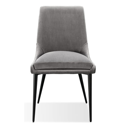 Modus Winston Upholstered Metal Leg Dining Chair in Goose and Black