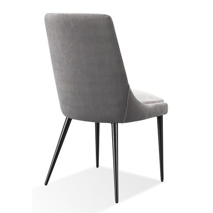 Modus Winston Upholstered Metal Leg Dining Chair in Goose and Black