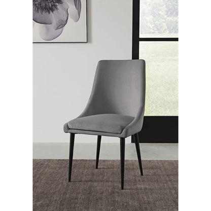 Modus Winston Upholstered Metal Leg Dining Chair in Goose and Black