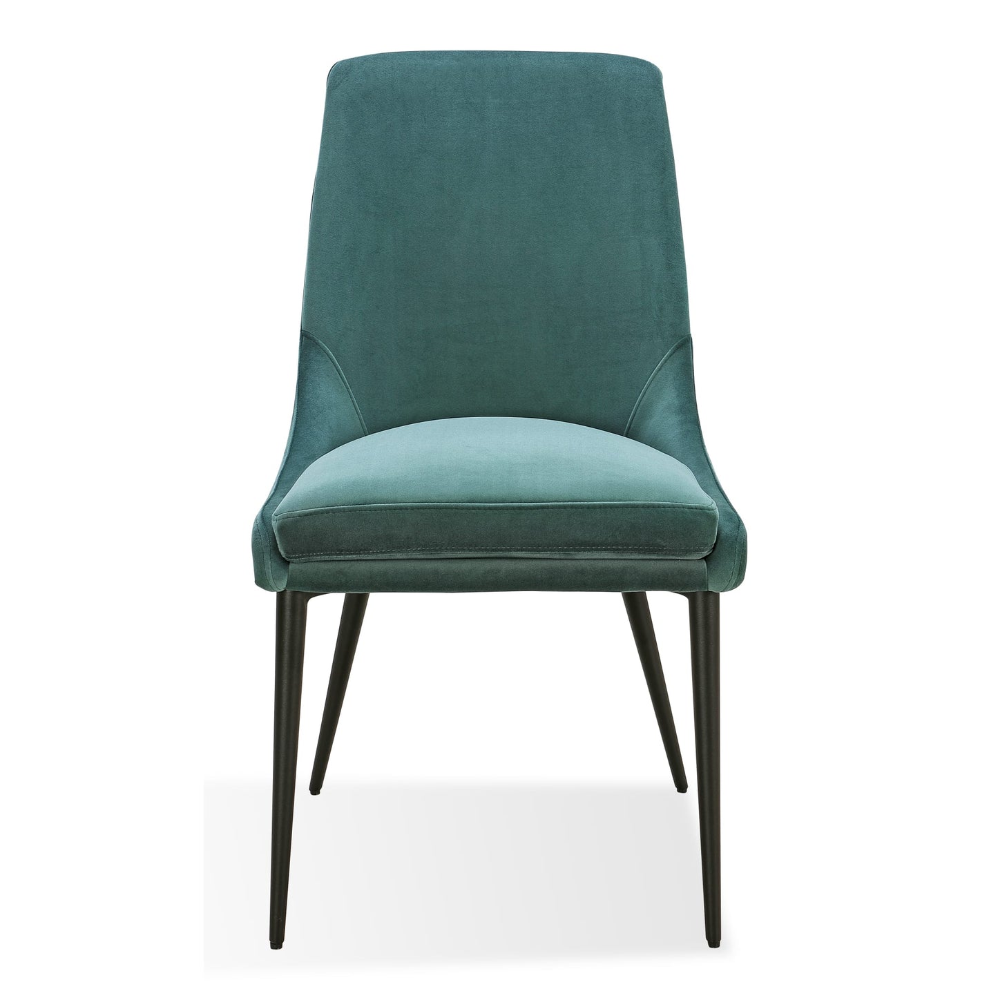 Modus Winston Upholstered Metal Leg Dining Chair in Smoked Green and Black