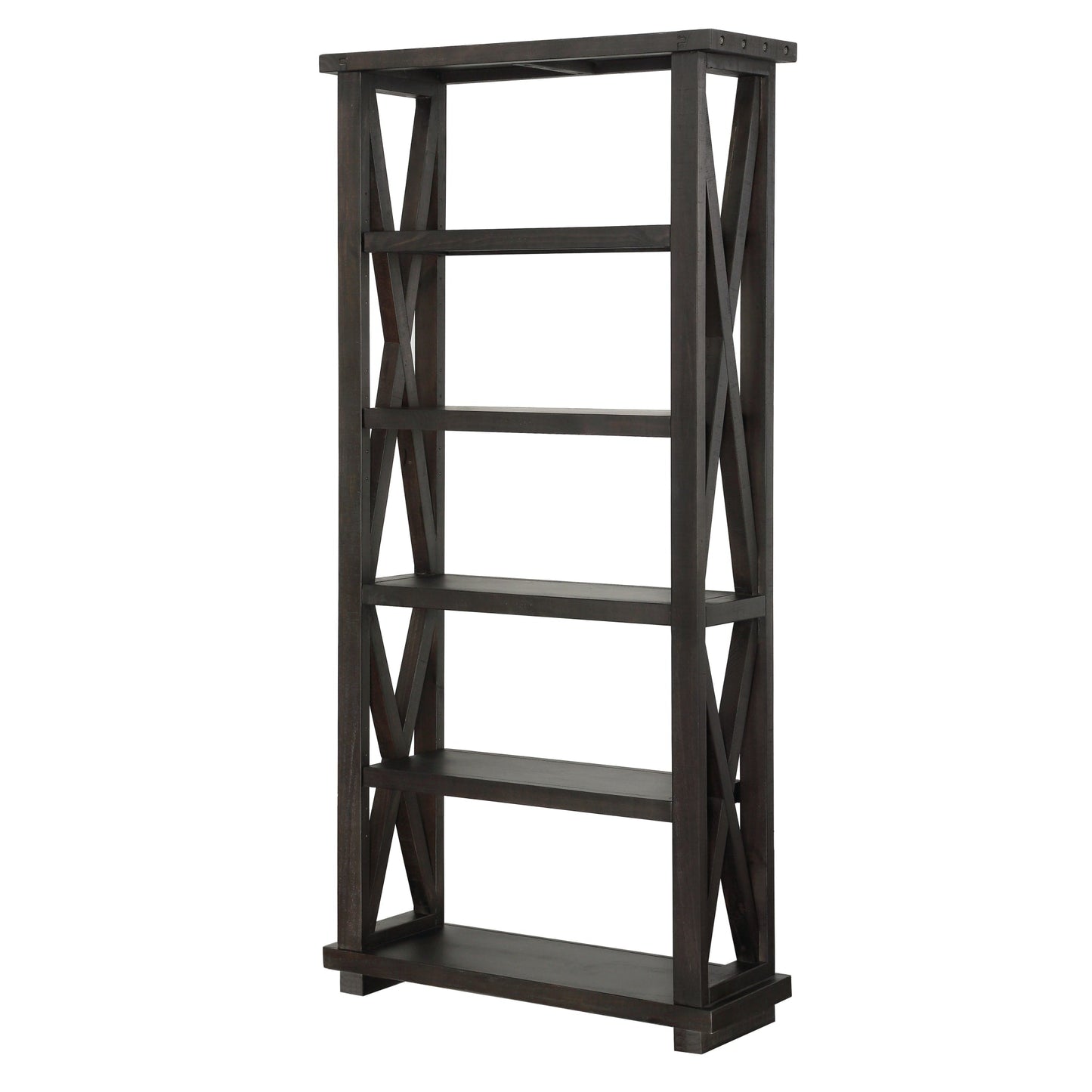 Modus Yosemite Solid Wood 82x39 inch Bookshelf in Cafe