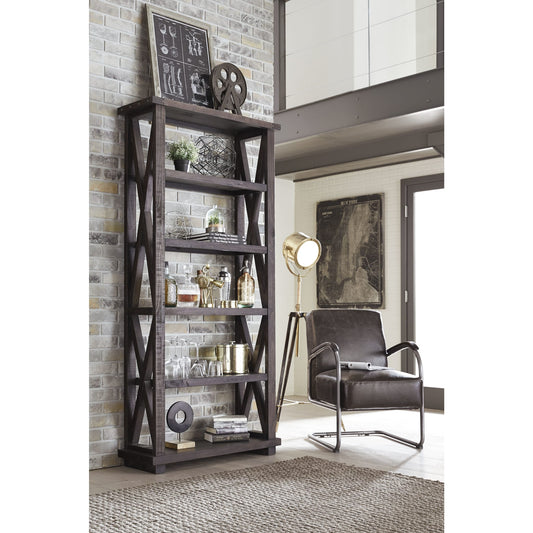 Modus Yosemite Solid Wood 82x39 inch Bookshelf in Cafe