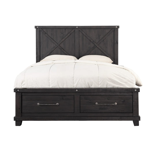 Modus Yosemite Solid Wood Footboard Storage Bed in Cafe