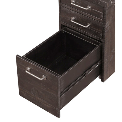 Modus Yosemite Solid Wood Rollling File Cabinet in Cafe