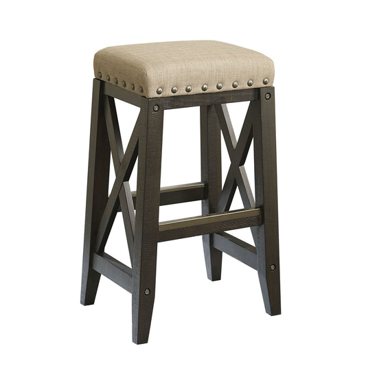 Modus Yosemite Solid Wood Upholstered Bar Stool in Cafe