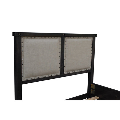 Modus Yosemite Upholstered Wood Panel Bed in Cafe