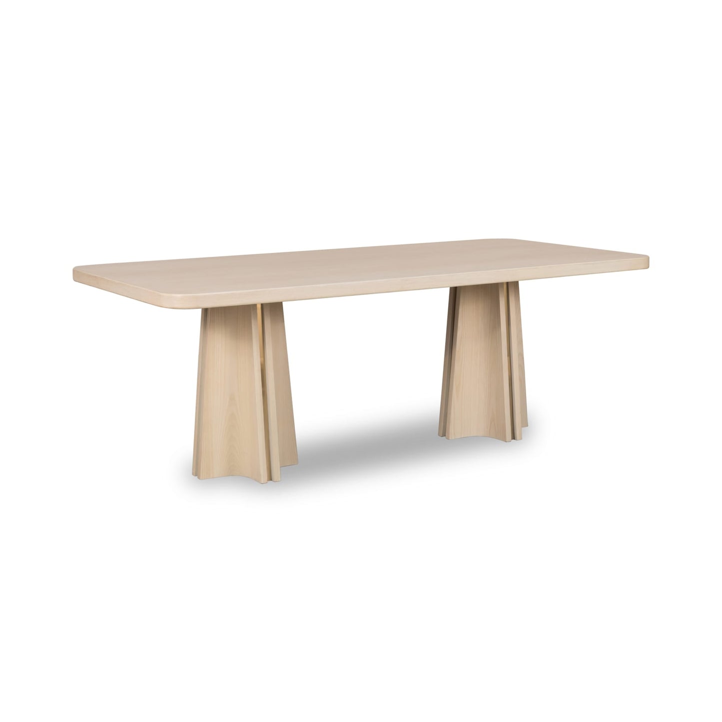 Modus Zinnia Ash Wood Double Pedestal Dining Table in White Sand