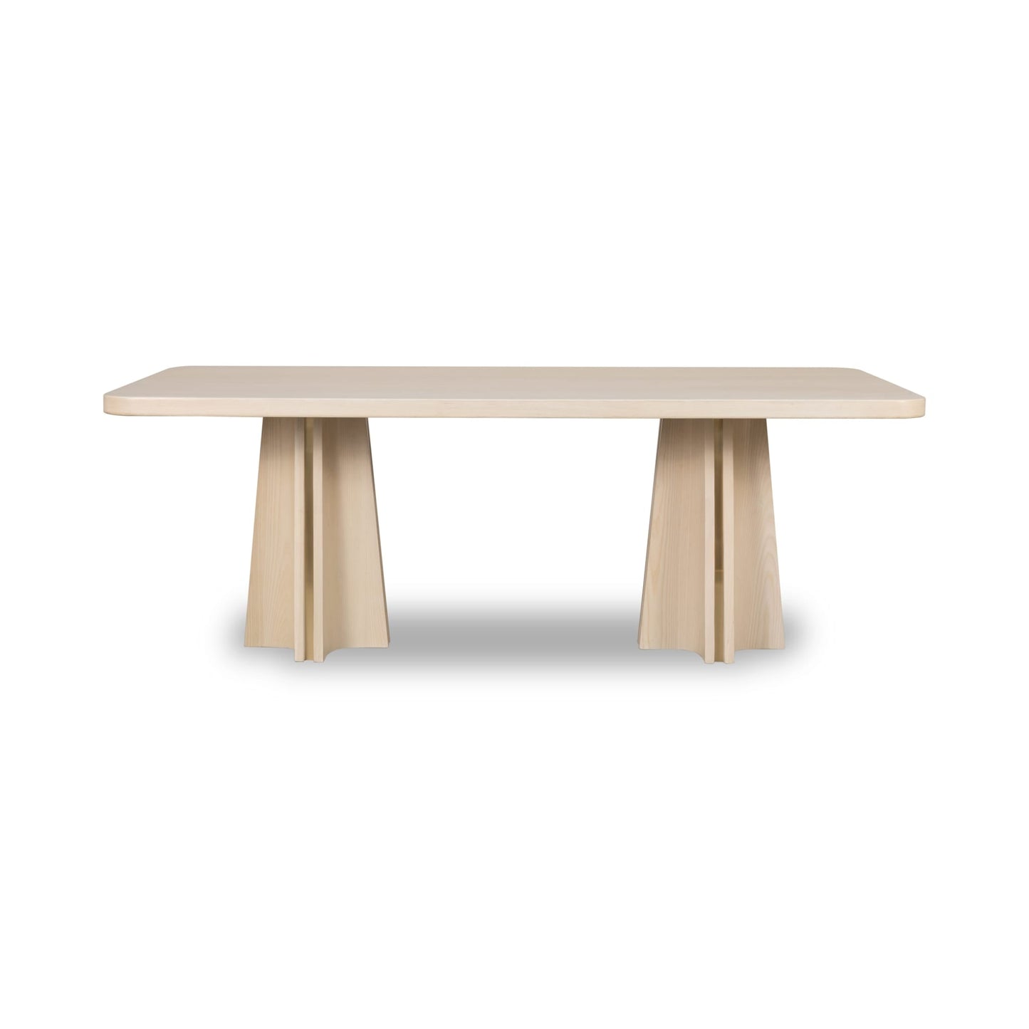 Modus Zinnia Ash Wood Double Pedestal Dining Table in White Sand