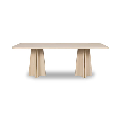Modus Zinnia Ash Wood Double Pedestal Dining Table in White Sand