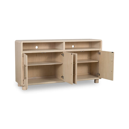 Modus Zinnia Four Door Two Shelf Sideboard in White Sand