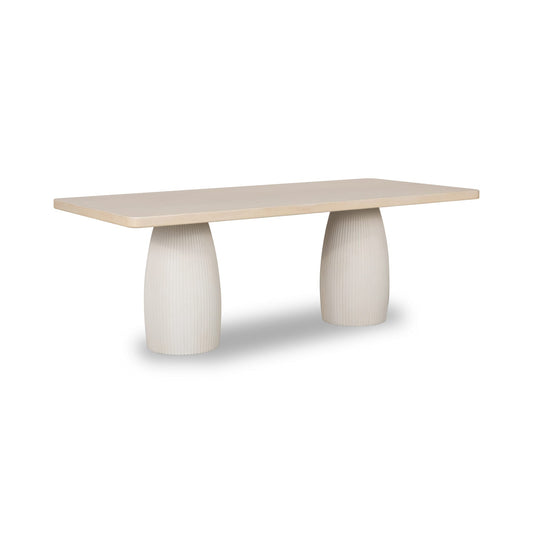 Modus Zinnia Plaster Base Wood Top Dining Table in White Sand and Ivory