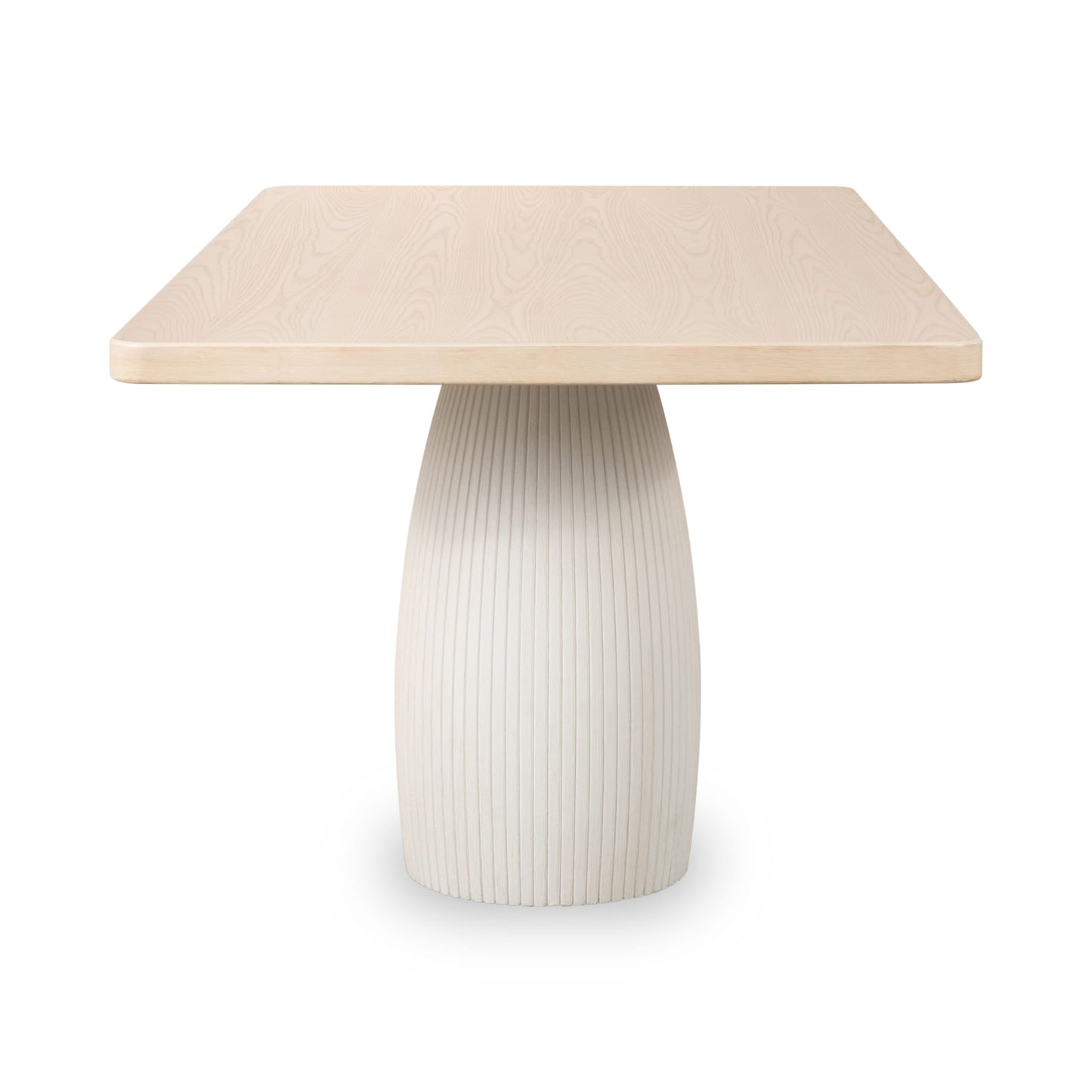 Modus Zinnia Plaster Base Wood Top Dining Table in White Sand and Ivory