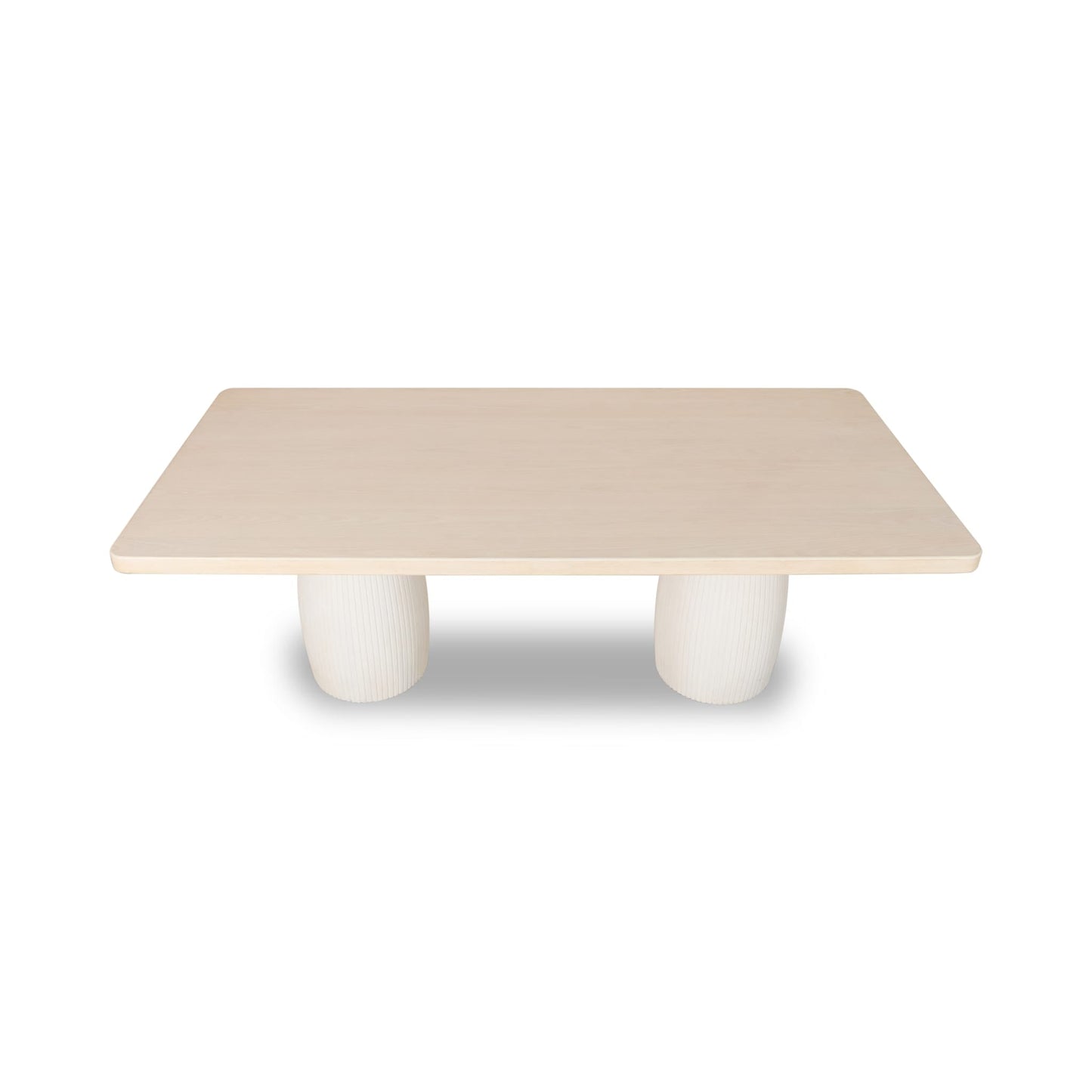 Modus Zinnia Plaster Base Wood Top Dining Table in White Sand and Ivory
