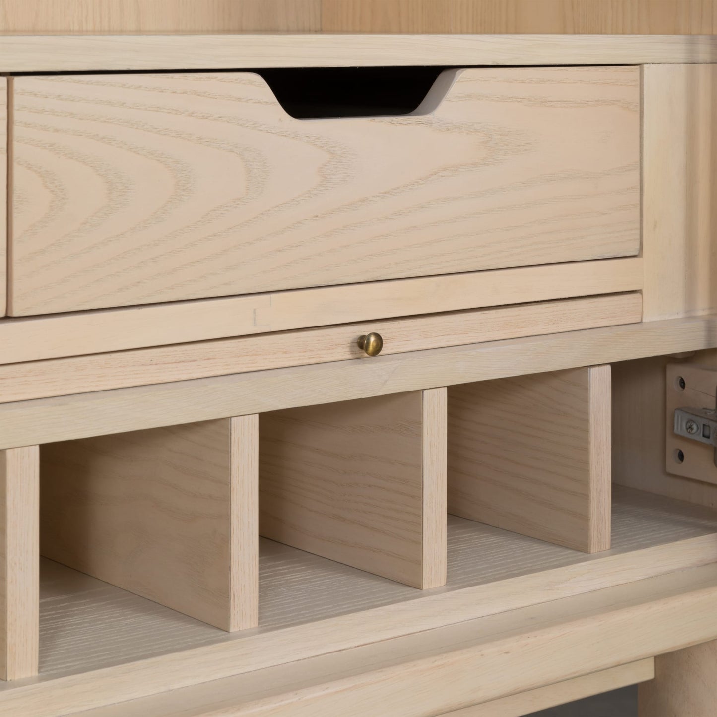 Modus Zinnia Two Door Ash Wood Bar Cabinet in White Sand