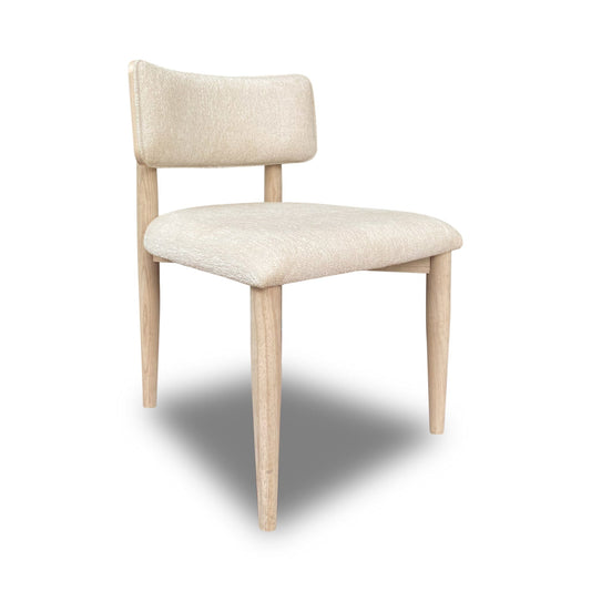 Modus Zinnia Wood Back Dining Chair in White Sand and Dune Chenille