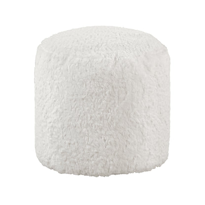 Homelegance Nice Off-White Faux Fur Pouf P31010