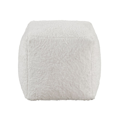 Homelegance Celina Off-White Faux Fur Pouf P31011