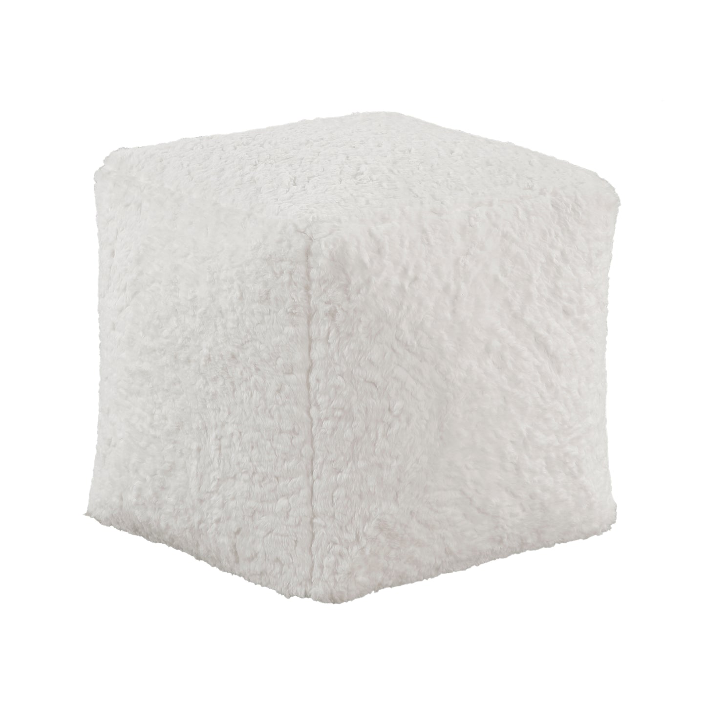 Homelegance Celina Off-White Faux Fur Pouf P31011