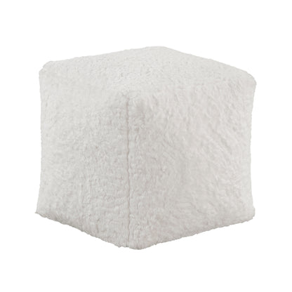Homelegance Celina Off-White Faux Fur Pouf P31011