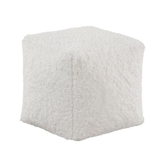 Homelegance Celina Off-White Faux Fur Pouf P31011