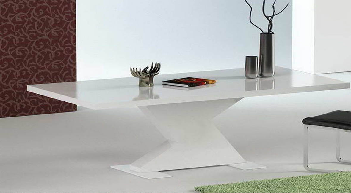 Modrest Bono "T" Modern White Extendable Dining Table