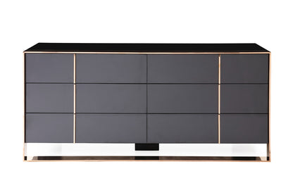 Nova Domus Cartier Modern Black and Rosegold Dresser